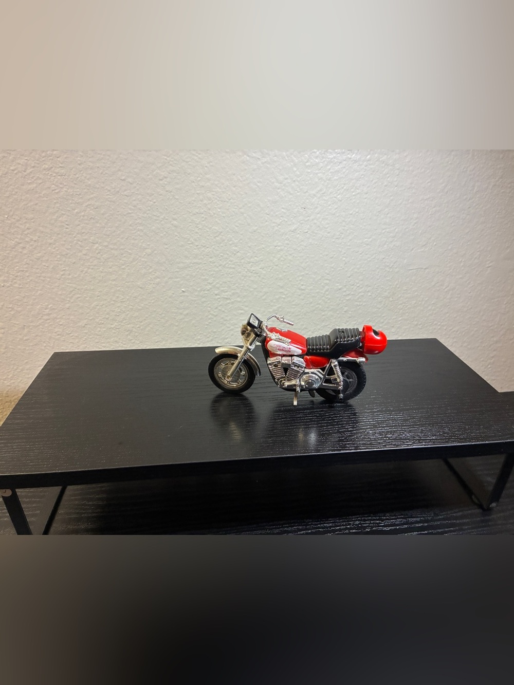 Vintage 1981 Matchbox Kidco Diecast Pull-String Red Harley Davidson Motorcycle